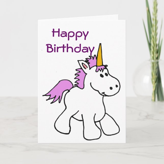Tarjeta de cumpleaños BK- Unicornio (Anverso)