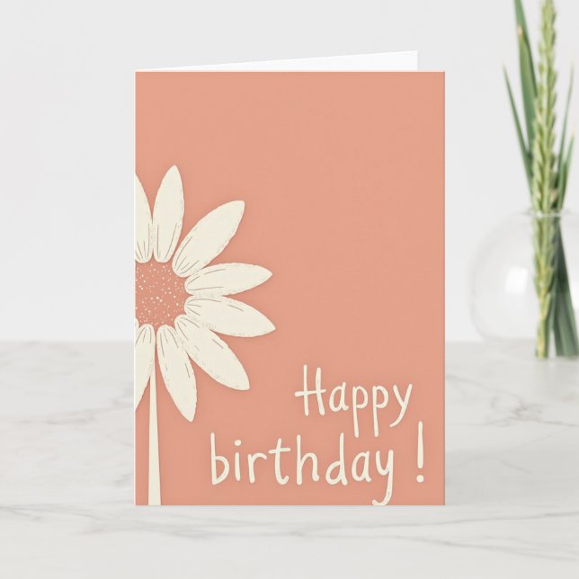 Tarjeta de cumpleaños blanca suave (Anverso)