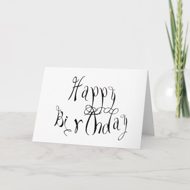 Tarjeta de cumpleaños blanco y negro (Anverso)