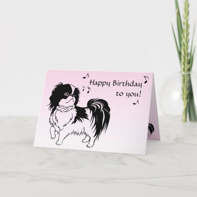 Tarjeta de cumpleaños blanco y negro del rosa del (Anverso)