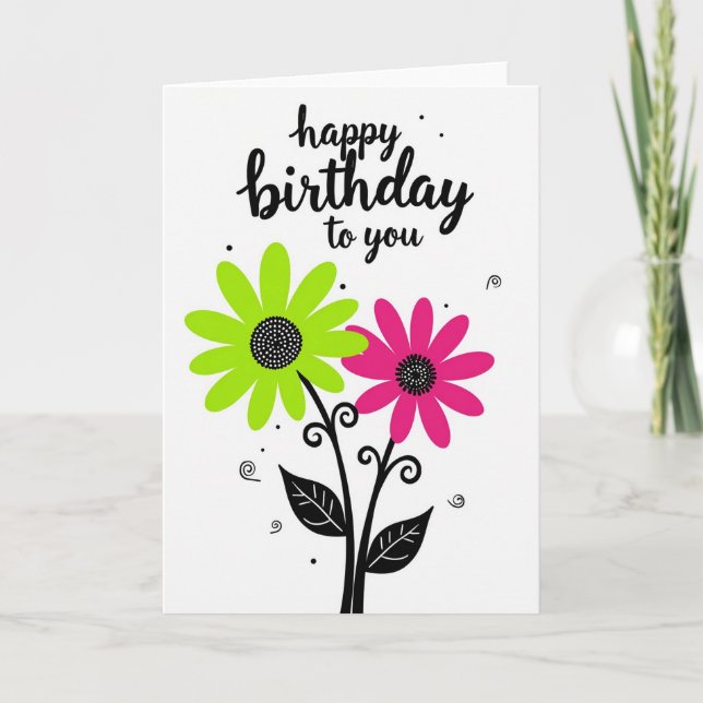 Tarjeta de cumpleaños Bloom alegre (Anverso)