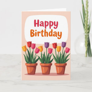 Tarjeta de cumpleaños Blooming Pots