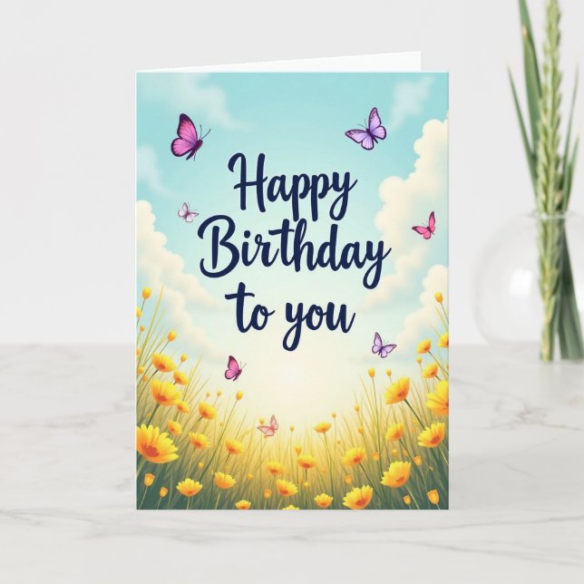 Tarjeta de cumpleaños Blossom Field (Anverso)