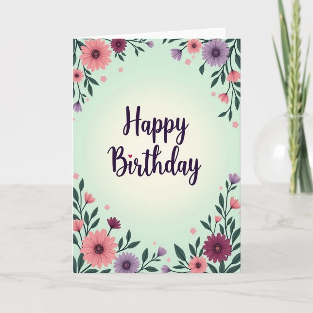 Tarjeta de cumpleaños Blossom Heart (Anverso)