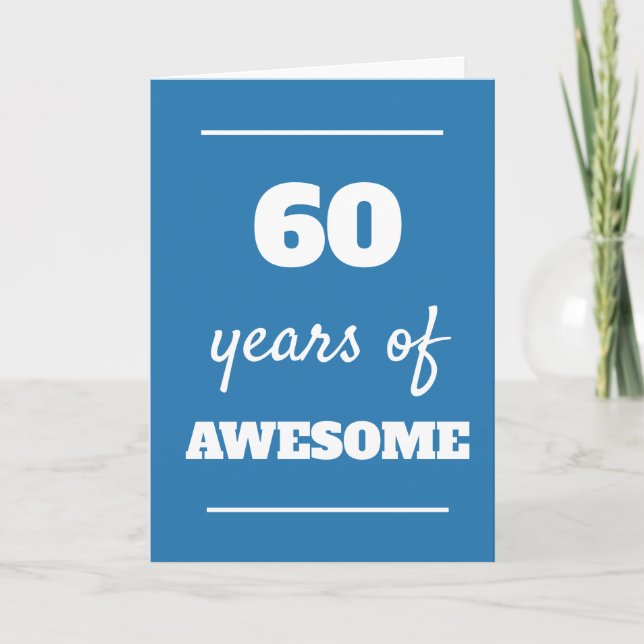 Tarjeta de cumpleaños Blue 60 (Anverso)