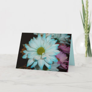 Tarjeta de cumpleaños Blue and White Daisy