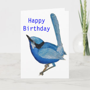 Tarjeta de cumpleaños Blue Bird Happy Birday