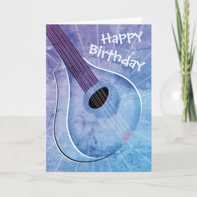 Tarjeta de cumpleaños Blue Bouzouki Art (Anverso)