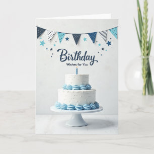 Tarjeta de cumpleaños Blue Bunting