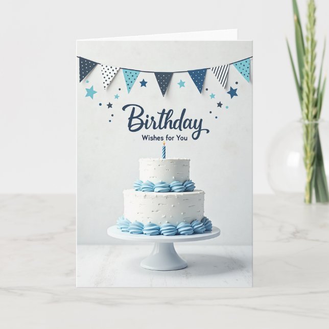 Tarjeta de cumpleaños Blue Bunting (Anverso)