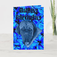 Tarjeta de cumpleaños Blue Douge De Boudreaux,