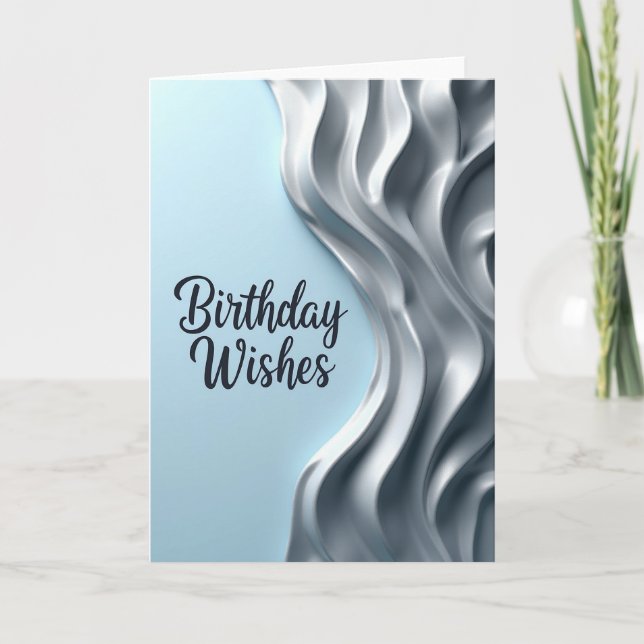 Tarjeta de cumpleaños Blue Shimmer (Anverso)