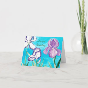 Tarjeta de cumpleaños Blue Sky con Iris
