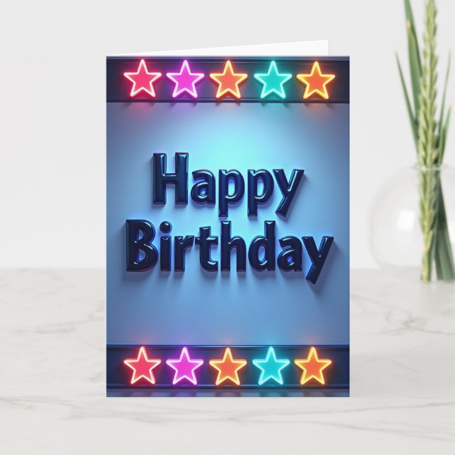 Tarjeta de cumpleaños Blue Star (Anverso)