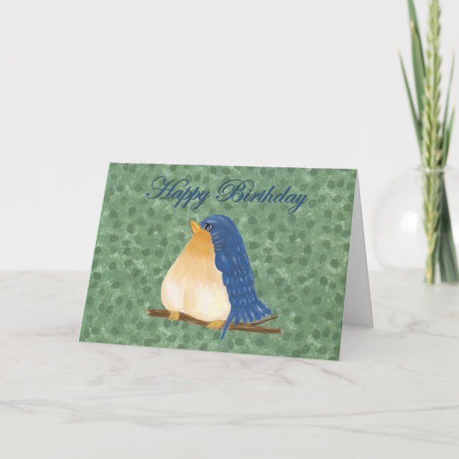 Tarjeta de cumpleaños Bluebird (impresión grande) (Anverso)
