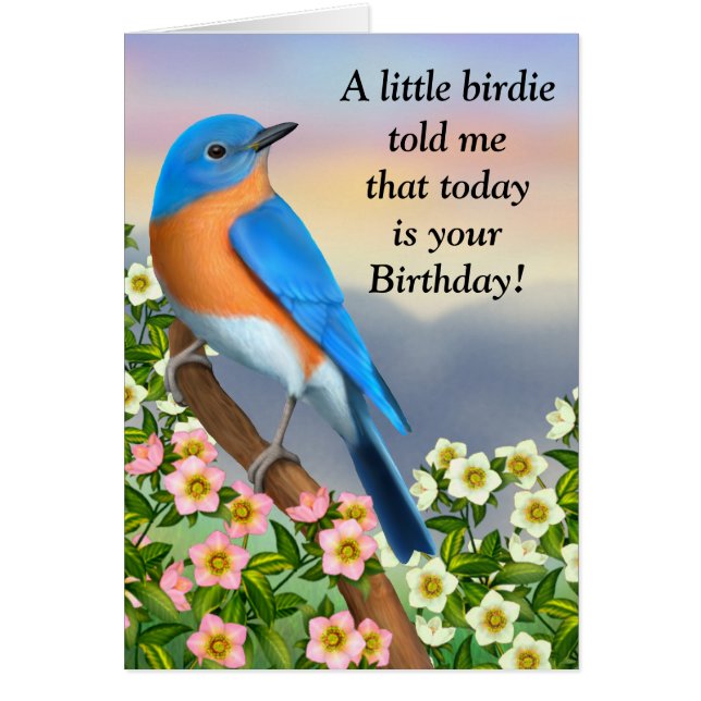 Tarjeta de cumpleaños Bluebird of Happiness (Frente)