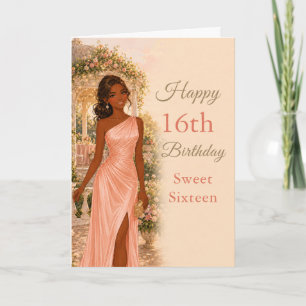 Tarjeta de cumpleaños Blush Pink Sweet Sixteen
