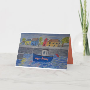 Tarjeta de cumpleaños Bobby Boat agrega texto/nomb