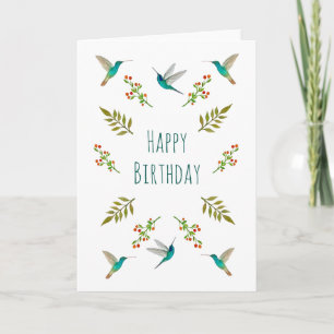 Tarjeta de cumpleaños Boho Hummingbird