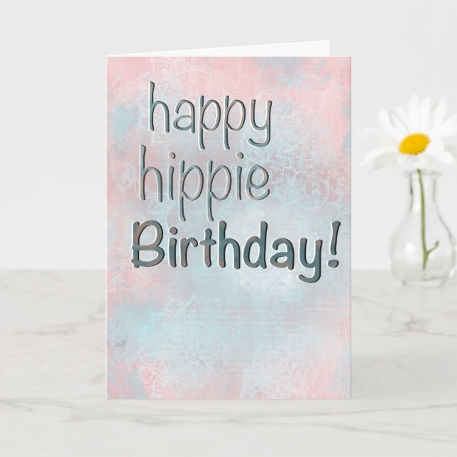Tarjeta de cumpleaños boho pastel mandalas feliz h (Planta pequeña)