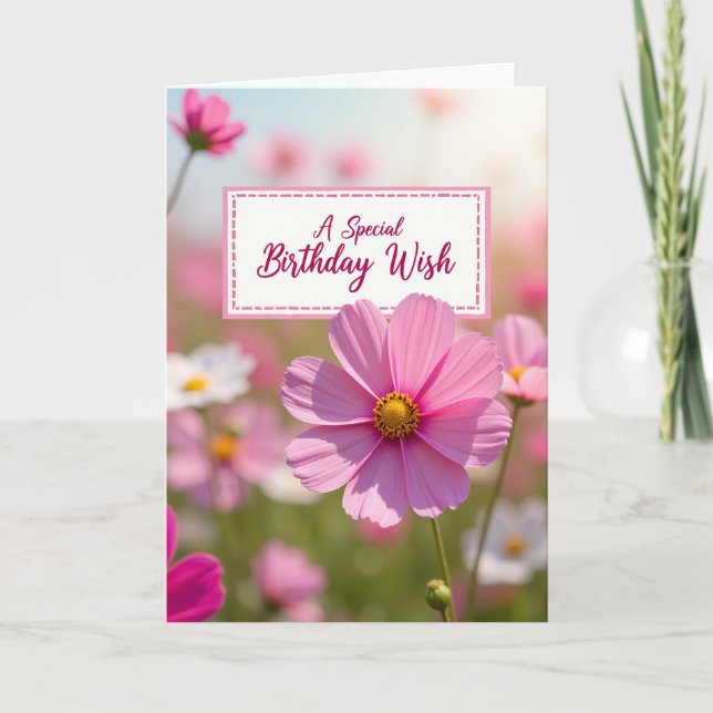 Tarjeta de cumpleaños Bokeh Blossom (Anverso)