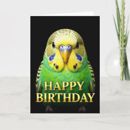 TARJETA DE CUMPLEAÑOS BOLD DISTINCT CLOSEUP BUDGIE