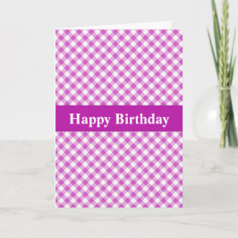 Tarjeta de cumpleaños bonito Pink Gingham