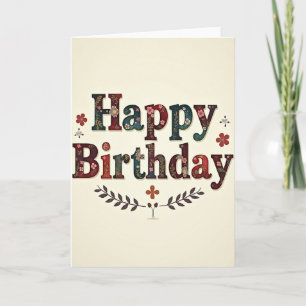 Tarjeta de cumpleaños bordada