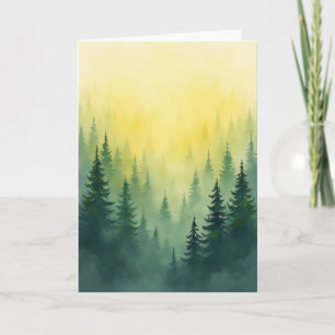 Tarjeta de cumpleaños Bosque Bruma Dorada