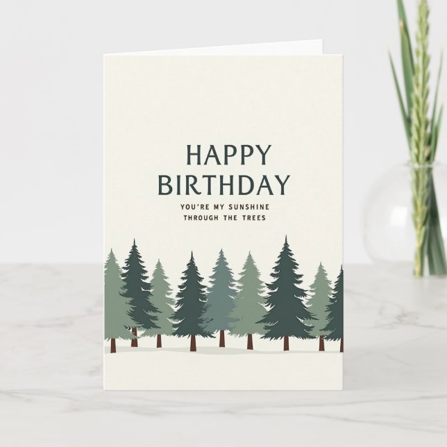 Tarjeta de Cumpleaños Bosque de Árboles (Anverso)