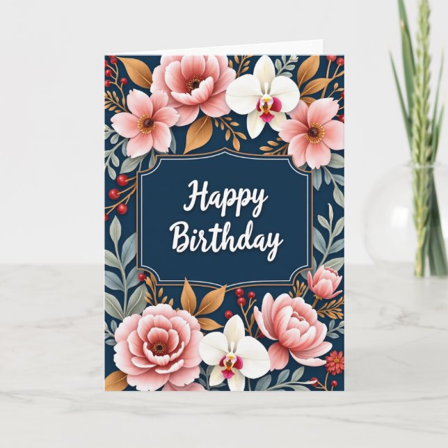 Tarjeta de cumpleaños botánica (Anverso)