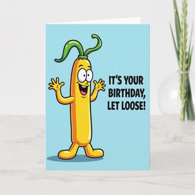 Tarjeta de cumpleaños botánica alegre (Anverso)