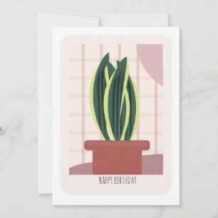 Tarjeta de cumpleaños botánica alta para plantar