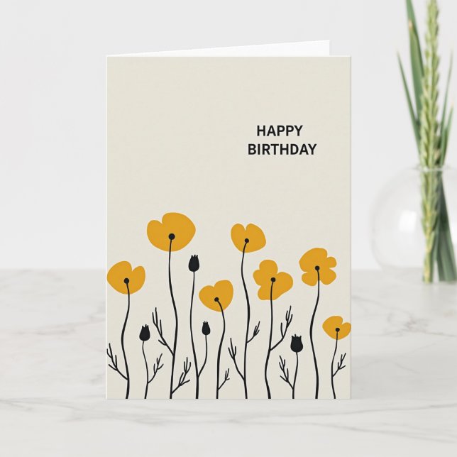 Tarjeta de cumpleaños botánica dulce (Anverso)