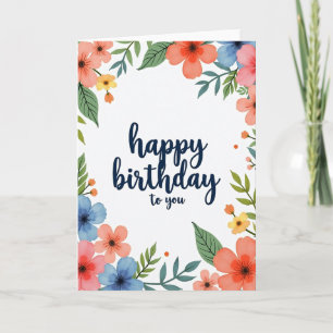 Tarjeta de cumpleaños botánica elegante
