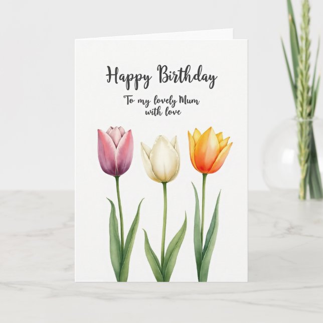 Tarjeta de cumpleaños botánica encantadora (Anverso)