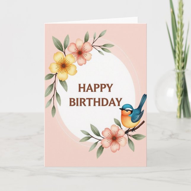 Tarjeta de cumpleaños botánica etérea (Anverso)