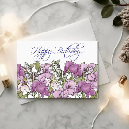Tarjeta de cumpleaños botánica – Jardín de guisant