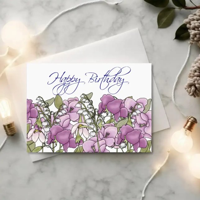 Tarjeta de cumpleaños botánica – Jardín de guisant (Subido por el creador)