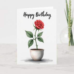 Tarjeta de cumpleaños botánica vívida