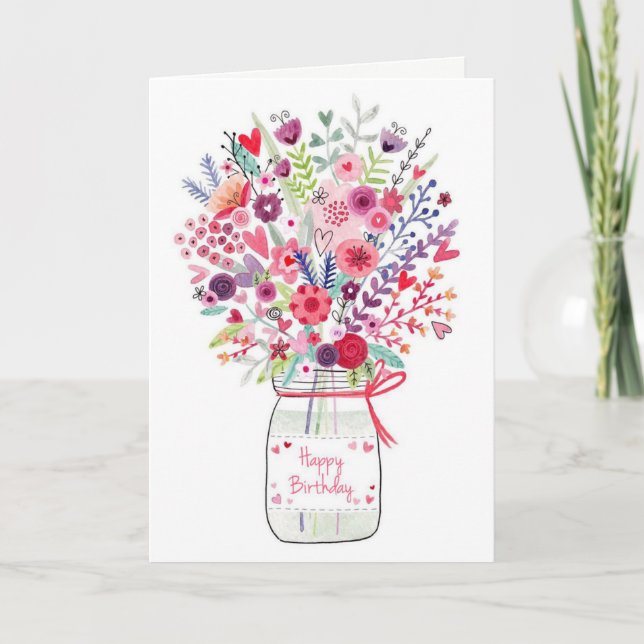 Tarjeta de cumpleaños Bouquet (Anverso)