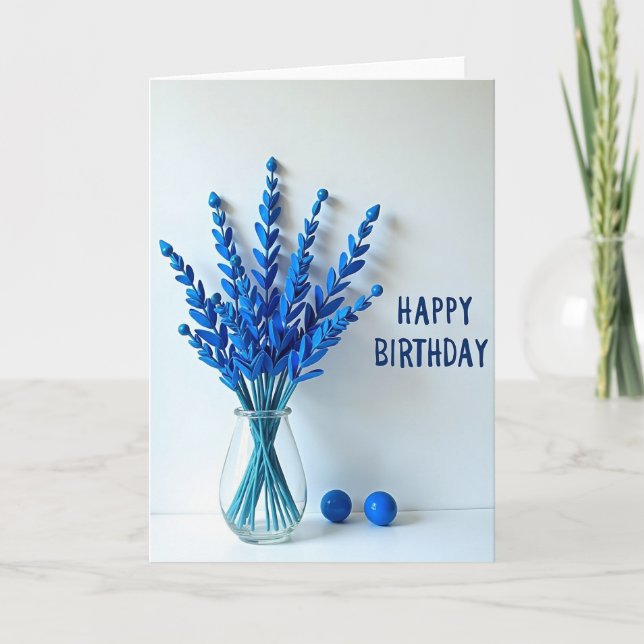 Tarjeta de cumpleaños Bouquet de Cobalto (Anverso)