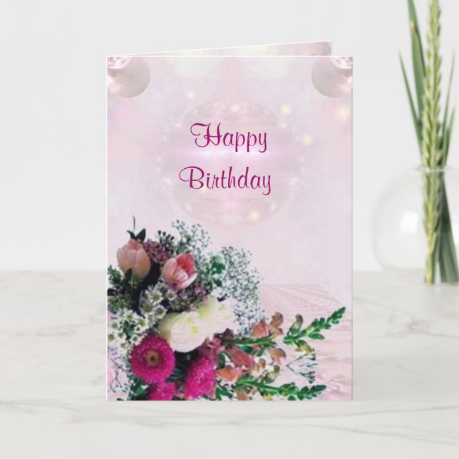 Tarjeta de cumpleaños Bouquet Flowers (Anverso)