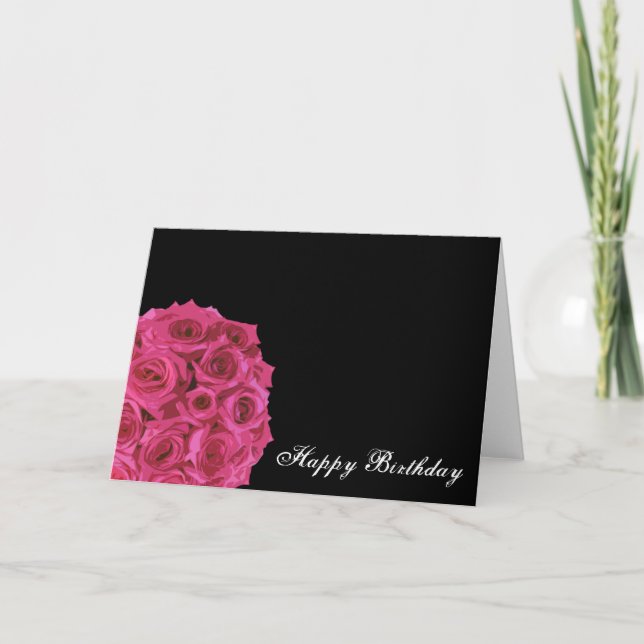 Tarjeta de cumpleaños Bouquet Rosa Caliente (Anverso)