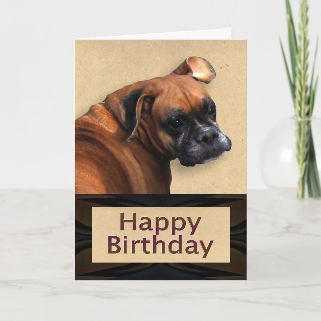 Tarjeta de cumpleaños Boxer Dog (Anverso)