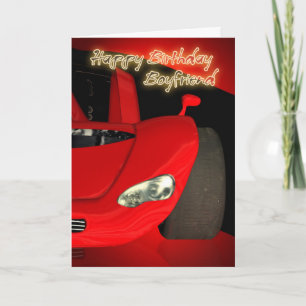 Tarjeta de cumpleaños Boyfriend con coche deportiv