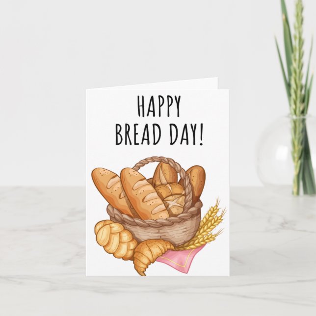 Tarjeta de cumpleaños Bread Day Puns (Anverso)