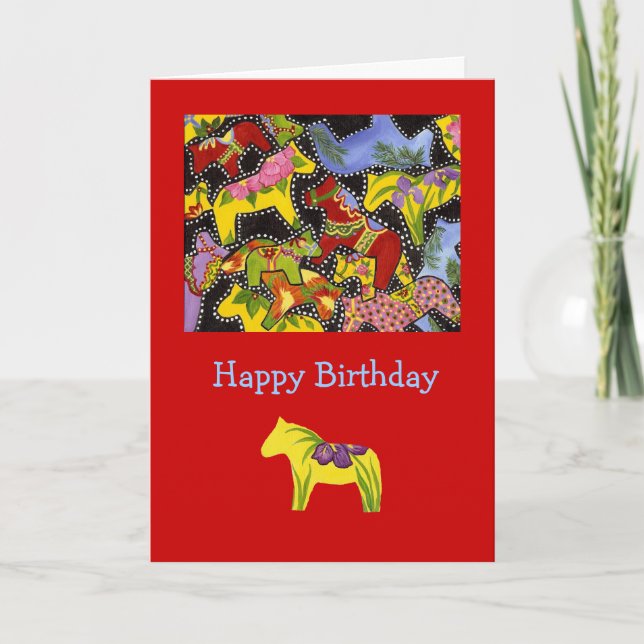Tarjeta de cumpleaños Bright Horses (Anverso)