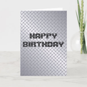 Tarjeta de cumpleaños Bright Steel Diamondplate