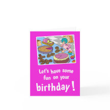 Tarjeta de cumpleaños brillante y alegre para los 